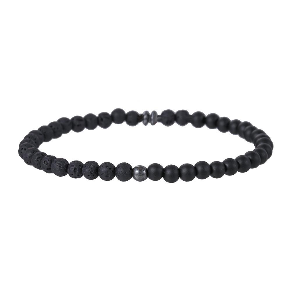 Fashion 4mm Beads Bracelet Unisex Natural Map Volcanic Stone Braclet Meditation Yoga Hematite Braslet Handmade Jewelry