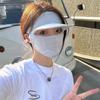 Protection Sunscreen Face Scarf Solid Color Face Cover Womne Sun Hats Face Gini Mask Ice Silk Mask