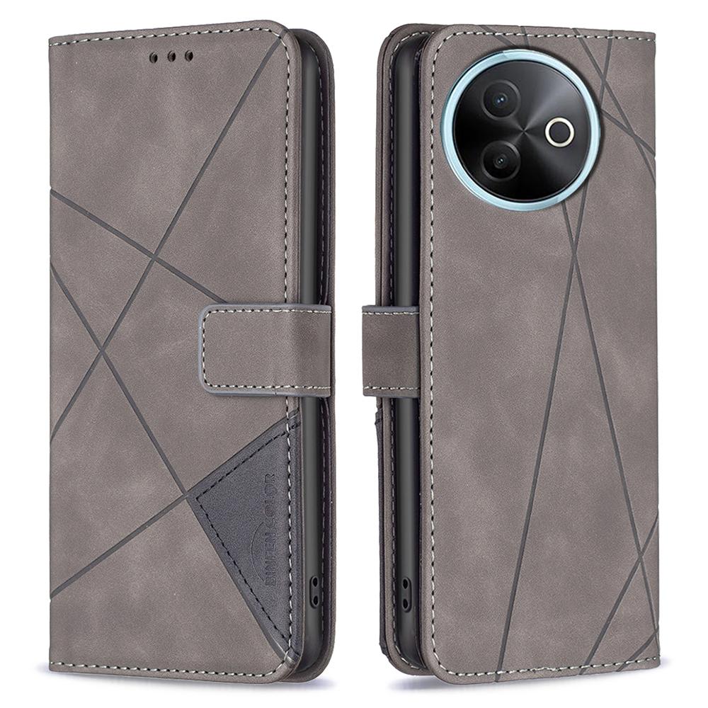 BINFEN COLOR For Vivo Y39 5G Phone Cases Wallet Stand Geometry Imprinted Leather Cover
