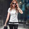 Women's Short Sleeve T-Shirt 95 Cotton Slim Fit Lapel Top Fashionable Elastic Bottoming Shirt