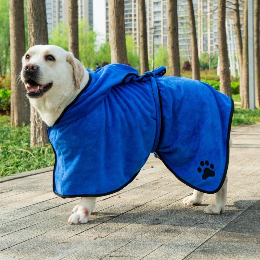 High Absorbency Dog Bathrobe Hooded Quick Drying Towel Dog Bath Towels  for Cleaning Grooming