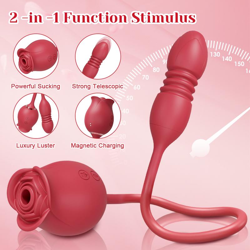 Rose-Sucking Vibrator for Women Thrusting Dildo Nipples Clitoris Sucker G Spot Anal Stimulator Vibrating Egg Adult Sex Toys