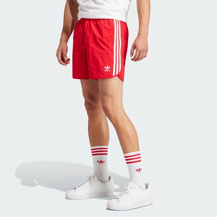 Adidas Originals Adicolor Classics Sprinter Shorts Striped Logo Embroidery Straight Leg Casual Shorts Men Shorts Red IU0771