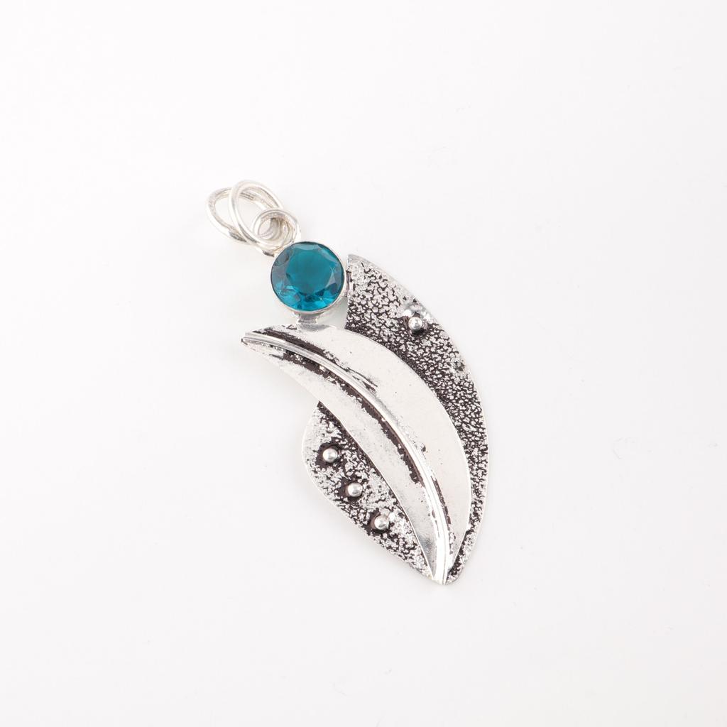 Apatite Gemstone 925 Sterling Silver Jewelry Handmade Stylish Pendant For Girls PP-36-10