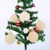 20Pcs Christmas Wooden Baubles Round Wood Slices Wood Disc Hanging Ornaments Baubles for DIY Crafts Christmas Tree Decoration