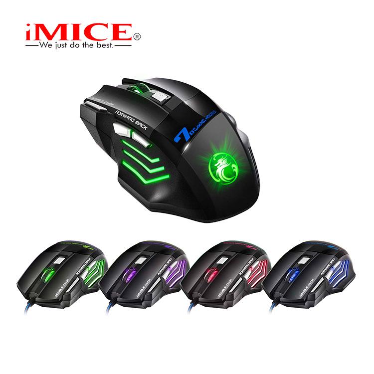 iMICE 7-Key Colorful Breathing Light Gaming Mouse for Desktop and Laptop