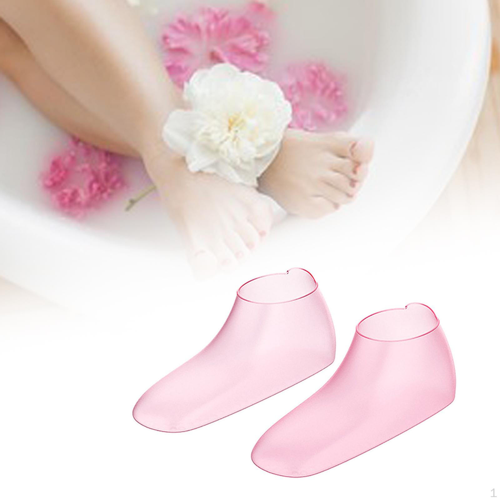 

2 шт. силиконовых носков для женщин, увлажняющие ноги Pink