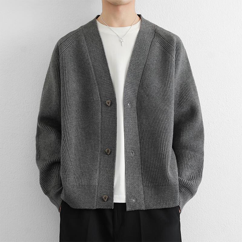 ROMON Cardigan pulover tricotat cu decolteu în V pentru bărbați