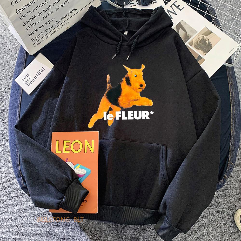 

Lee Fleurr Dog Print Hoodies Women/Men Kawaii Cartoon Graphic Sweatshirts for Autumn Casual Long Sleeve Hooded Pullovers Female 3XL