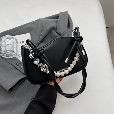 Personalized Beaded New High-end Small Square Bag Simple Atmosphere Commuter Shoulder Bag Niche Portable Women's Bag