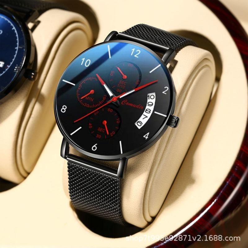 Orologio meccanico automatico ultra-sottile orologio da uomo versione coreana orologio al quarzo per studenti calendario luminoso impermeabile tendenza