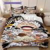 D. Luffy Anime Puzzle Soft Comfortable Duvet Cover, Children's Bedding Set Gift, Various Sizes Available LXR161