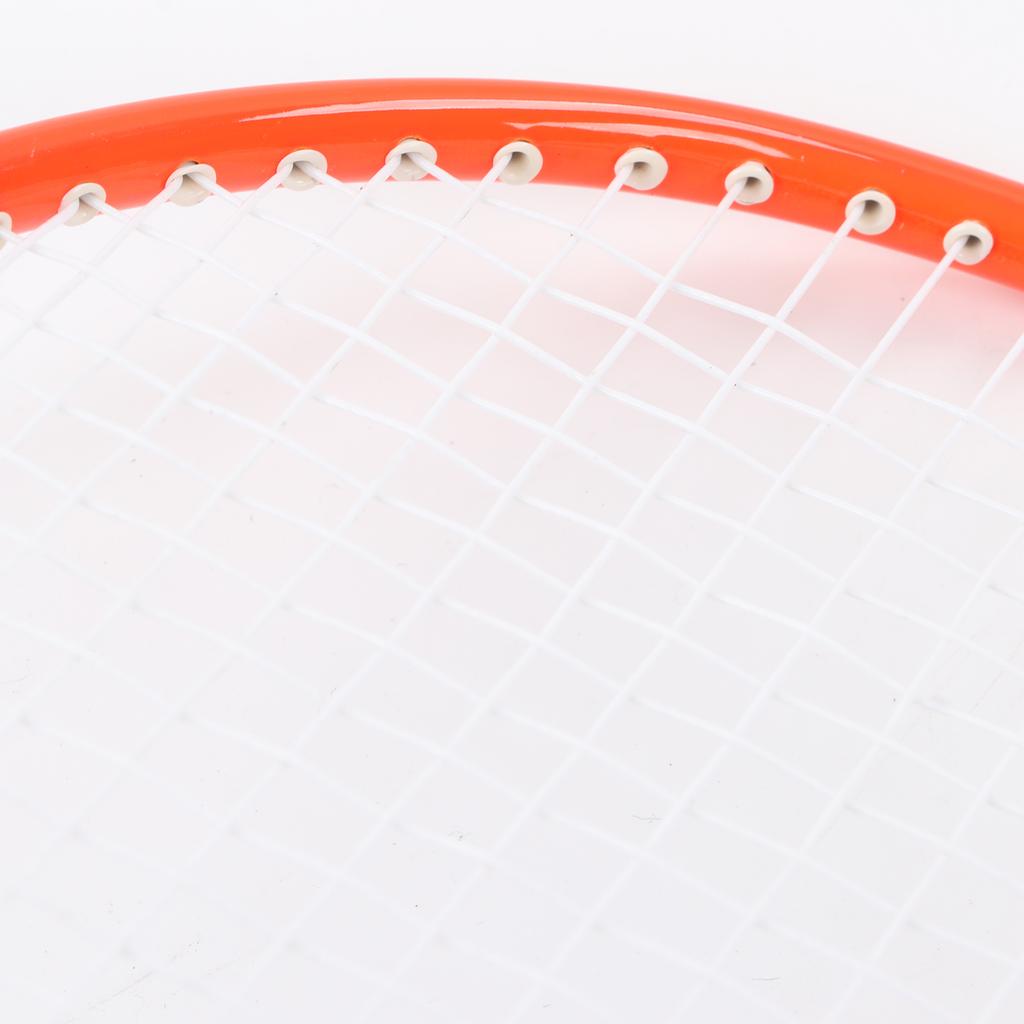 2 Pcs Badminton Racket Ferroalloy One Piece Skidproof Handle Orange Badminton Racquets Set for Beginner Professional