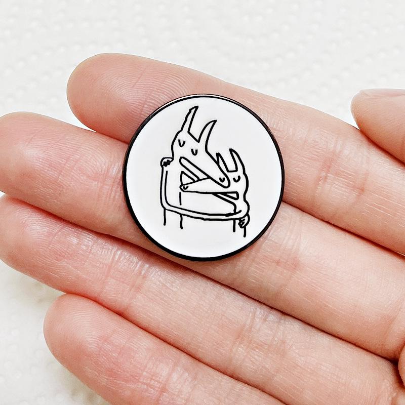 Rock Band Cartoon Metal Badge - Twin Fantasy Music Album Pin Brooch