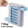 Weekly 28-Compartment Pill Organizer Box, Independent Drawers for Convenient Tablet Storage, PP Plastic.