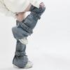 Calzini Copripiedi da Donna Gotici Punk Benda Jeans Gamba Svasata Scaldamuscoli Streetwear