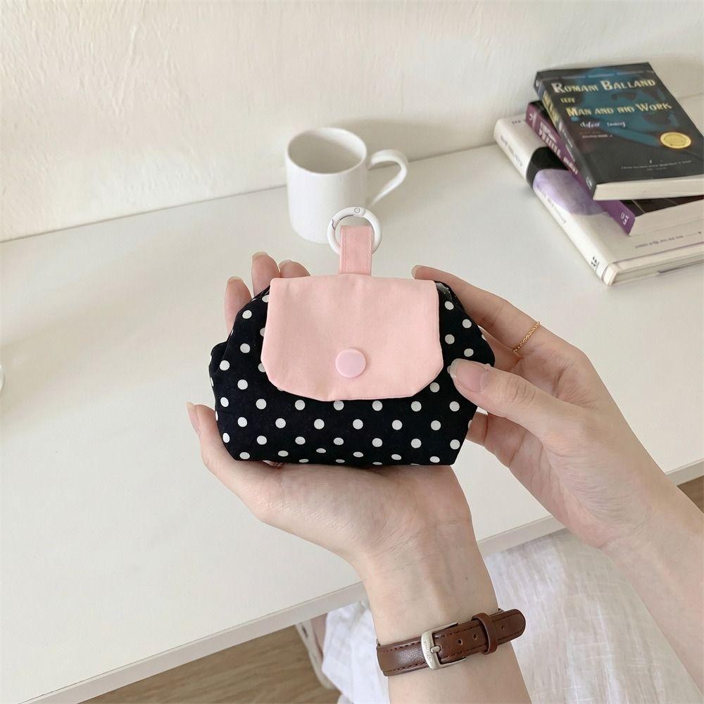 Plaid Earphone Bag Print Small Cosmetic Bag Card Holder Floral Organizer Bags Women