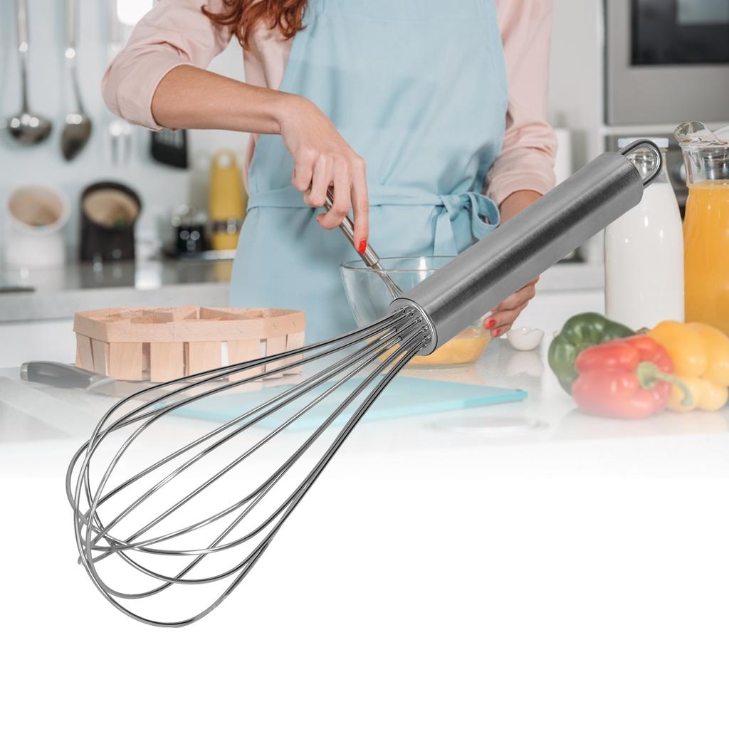 Stainless Steel Whisk Manual 6‑Wire Home Baking for Cooking Mixing Whisking