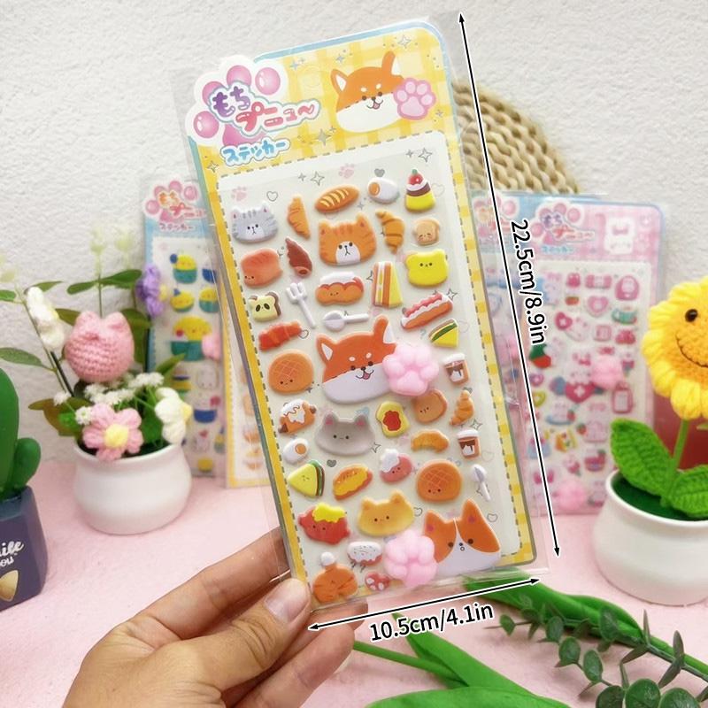 Funny Puppy Shiba Inu Dog Sticker 3D Cute Dog Silicone Belly Puppy Stickers Mobile Phone Decoration Party Favor Kids Gifts