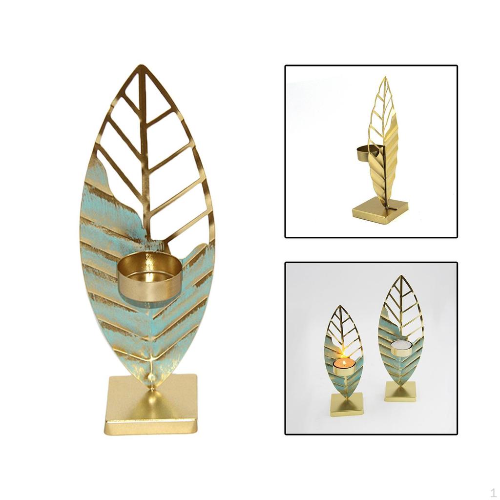 Blue Leaf Candle Holder - Elegant Table Decor for Weddings and Parties