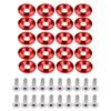 20 Pairs Fender Washer Bolts Screws Aluminum Alloy Bumper Fender Washer Bolts Screws Engine Anti-Theft Cap Holder No LOGO (Red)
