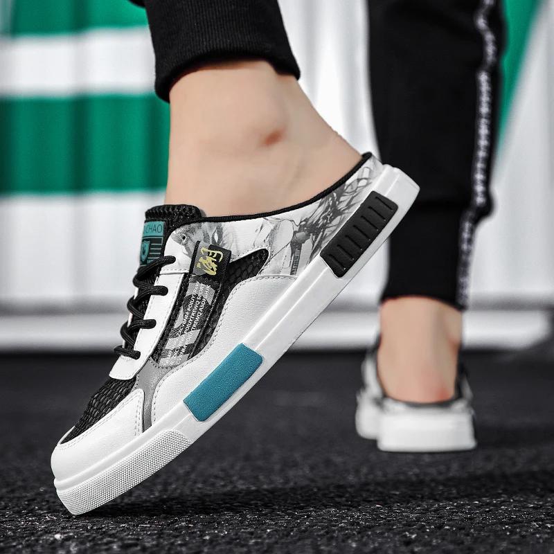 Fashion Big Size 47 Luxury Men Half Slippers Sandals Comfortable Casual Shoes Men Fashion Sneakers Anime Men Slippers Slides Footwear