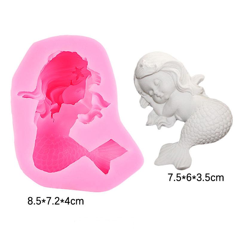 Mermaid Tail Cake Pan Under The Sea Silicone Mold For Baby Shower Birthday Party Chocolate Candy Cupcake Topper Decoration Tools