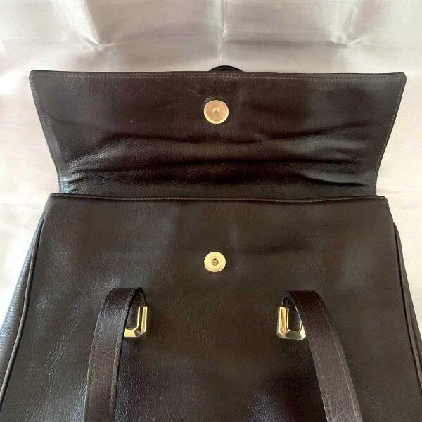 Made in France DANIEL HOPENAND PARIS Luxury Leather Handbag Brown(USED)