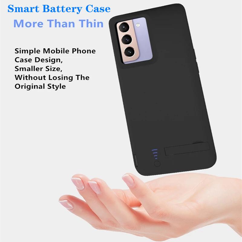 

T20 Для Samsung Galaxy S22 5G Дизайн з підставкою 4800 мАг М який TPU край Чохол для заряджання телефону Розширена батарея Повербанк A