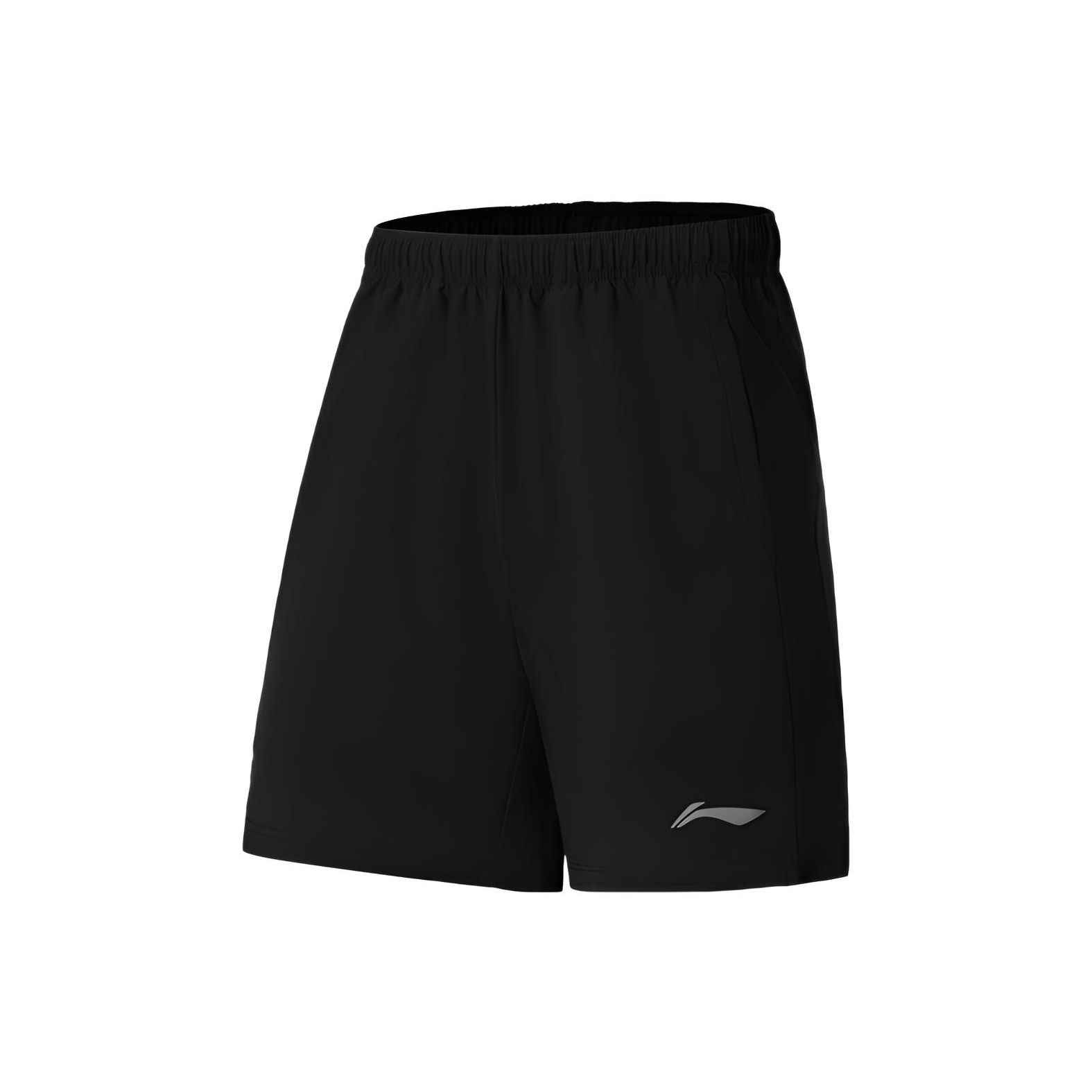 

Li Ning Running Series однотонные спортивные шорты с логотипом и принтом, мужские шорты черного цвета AKSS573-3 S