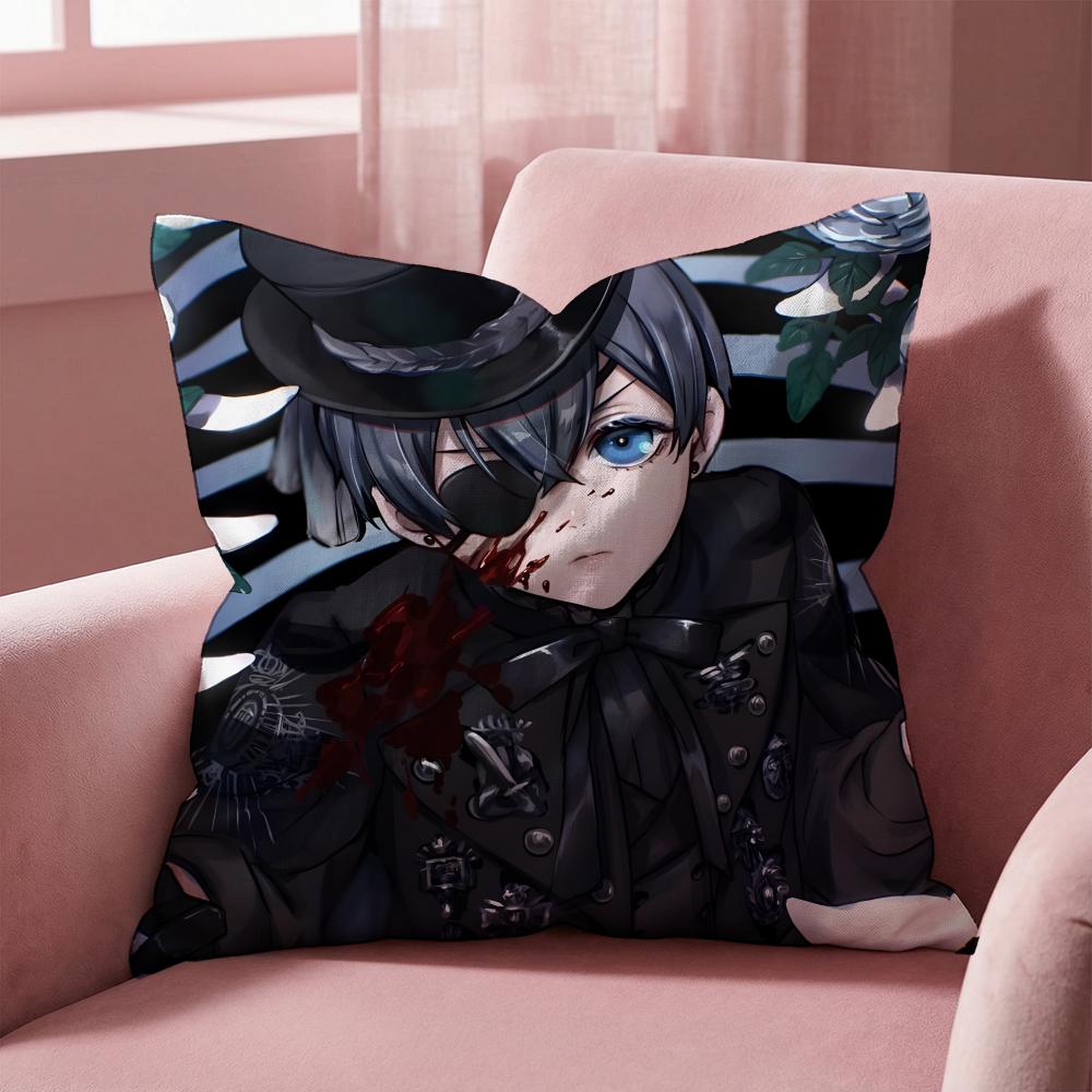 Black Butler Cushion Cover Multi-Scene Pillow Cover for Home & Car - Reversible, Soft & Durable for Daily Use