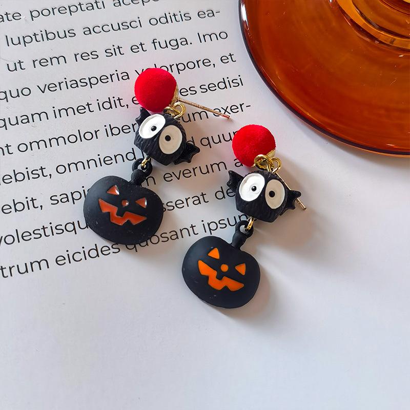 

Halloween Cute 3D Luminous Ghost Drop Earrings for Women Cartoon Pumpkin Wizard Hat Skull Bowknot Wizard Earring Jewelry Gift
