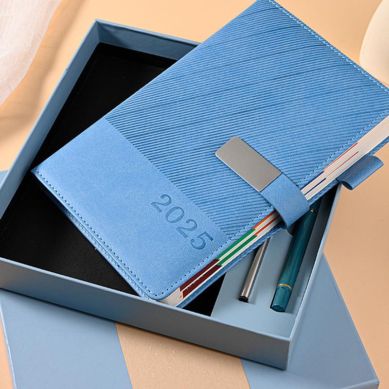 Denní plánovač na rok 2025 Pu Cover Agenda Rozvrh Notebooky Ideální pro školní kancelářský deník A5 Business Plánování 365denního kalendáře