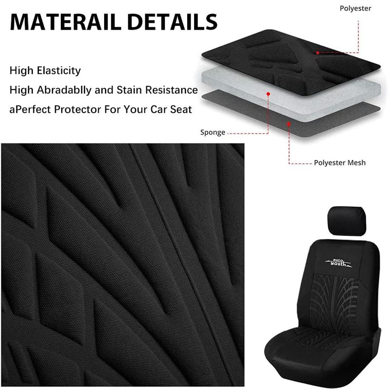 Car Seat Cover Polyester Fabric Universal Set Red Car Styling Fit Most Car Interior Accessories Sedans Seat Covers for Car Care