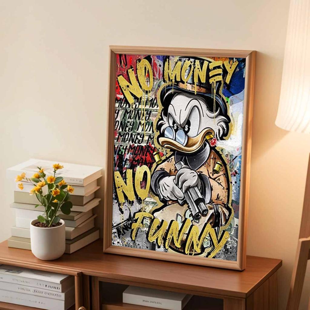 5D DIY Diamond Art Painting Kits for Adults, Violent Donald Duck Full Round Crystal Diamond Kits for Beginner for Home Wall Decorate