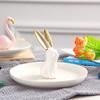 European Style Dressing Table Golden Animal Horse Rabbit Ceramic Jewelry Storage Tray Jewelry Storage Box