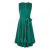 Womens/Ladies Satin V Neck Sleeveless Wrap Dress