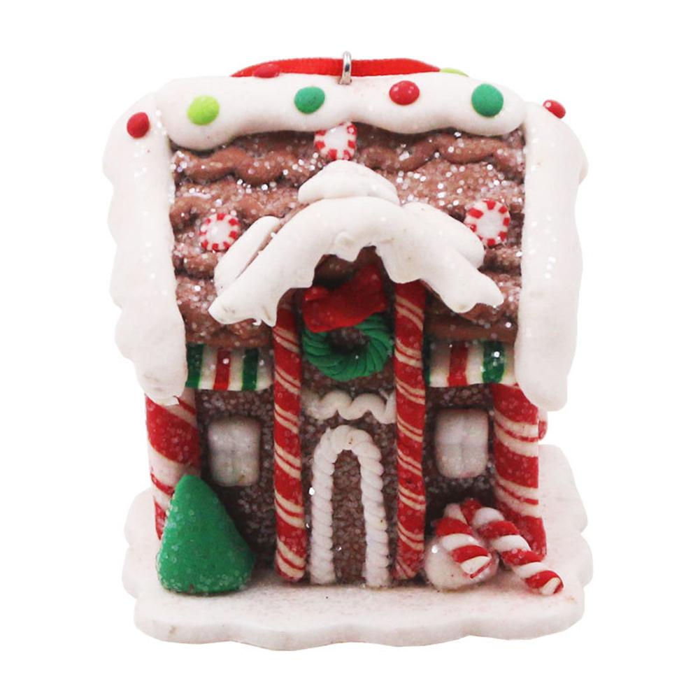 Festive Gatherings Christmas House Pendant Festive Ornament Charming Clay House Ornament 8*8*8cm Delightful Addition