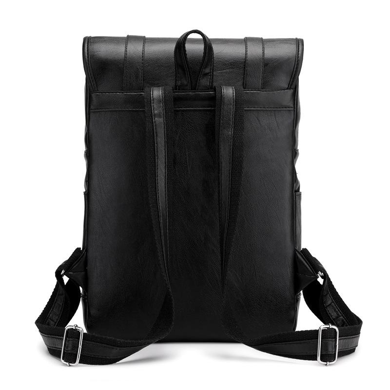Large Capacity Soft PU Backpack for Men and Women Casual Bags Trendy Men and Middle School Students School Bag Computer Travel Backpack