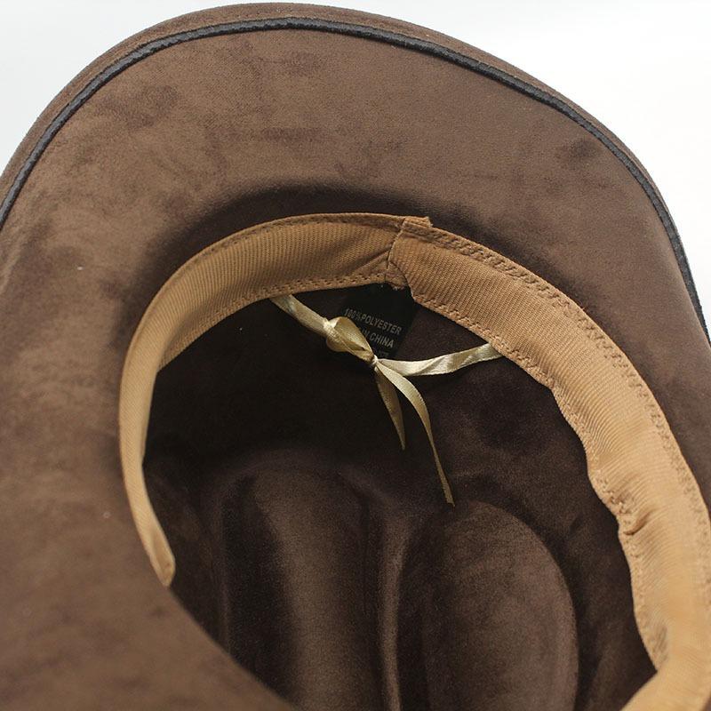 Adjustable Western Cowboy Hat Felt Wide Brim For Men Women