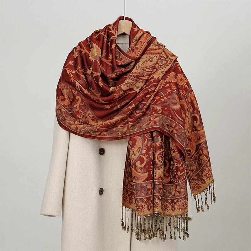 Women's Luxury Autumn Cashmere Printed Jacquard Shawl Scarf