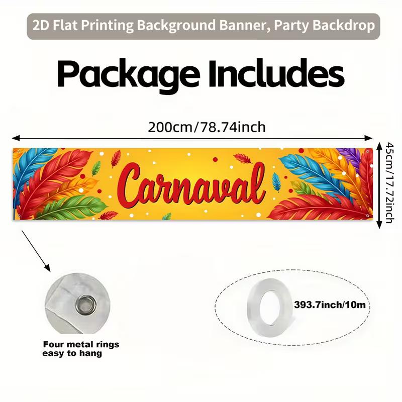 2D Carnaval Party Banner for Rio Carnival Themed Photo Booth Decoration