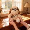 Cute Egg Tart Dog Plush Toy with Glasses - Palm-Sized Cloth Doll for Girls
