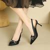 1-1 High-heeled sandals for women's summer new rear empty pointed stiletto high heels for women