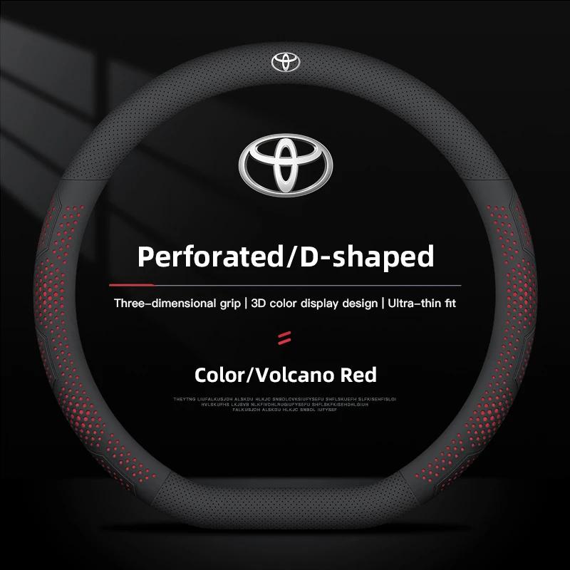 Hot For Toyota For Toyota 2026 New Hub Caps 38cm Diameter Leather Car Steering Wheel Cover For Toyota Corolla Aygo CHR Camry Rav