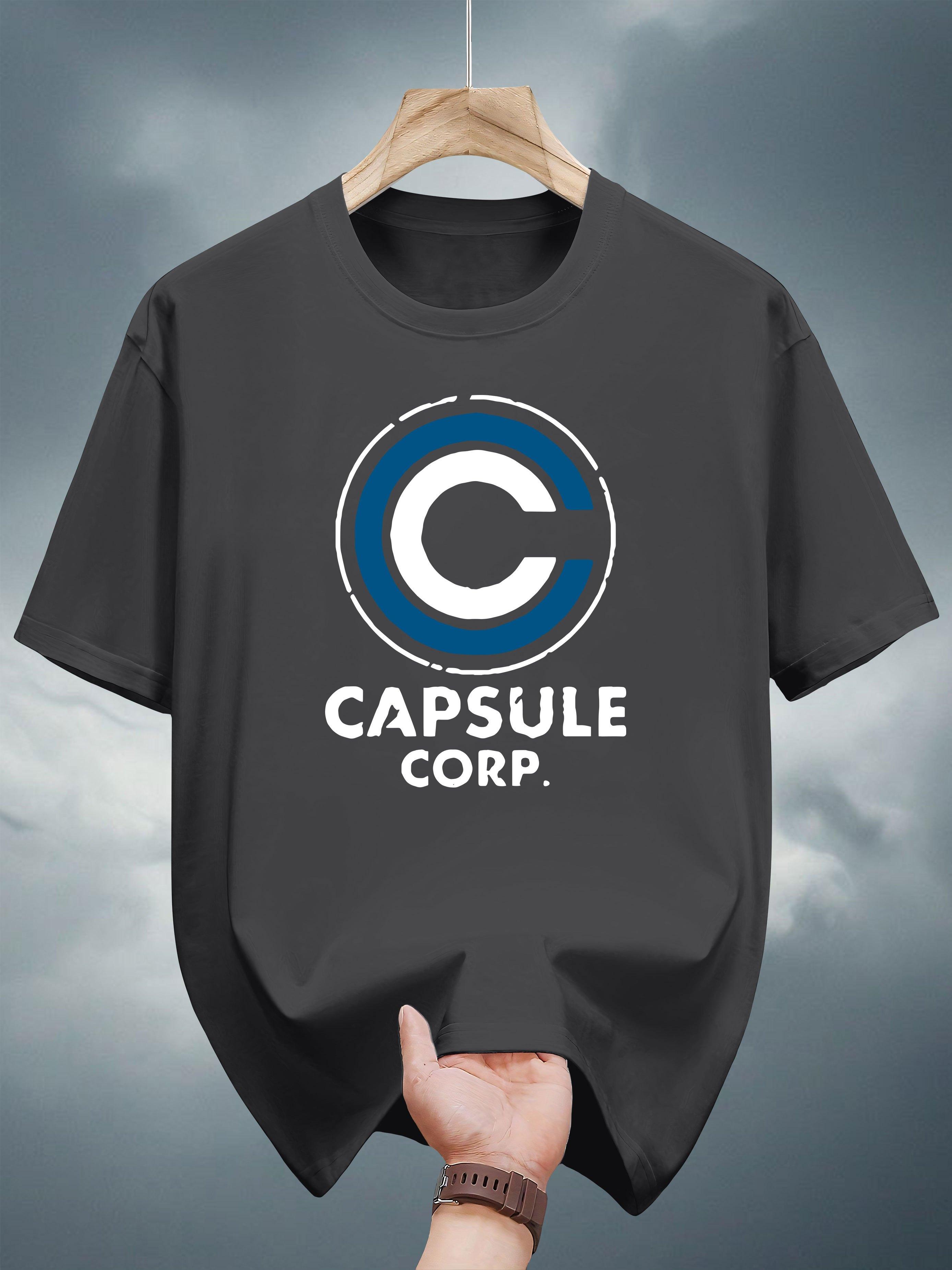 

100% Cotton Capsule Corp Graphic T-shirt - Navy Blue Short Sleeve Tee with Bold C Design S