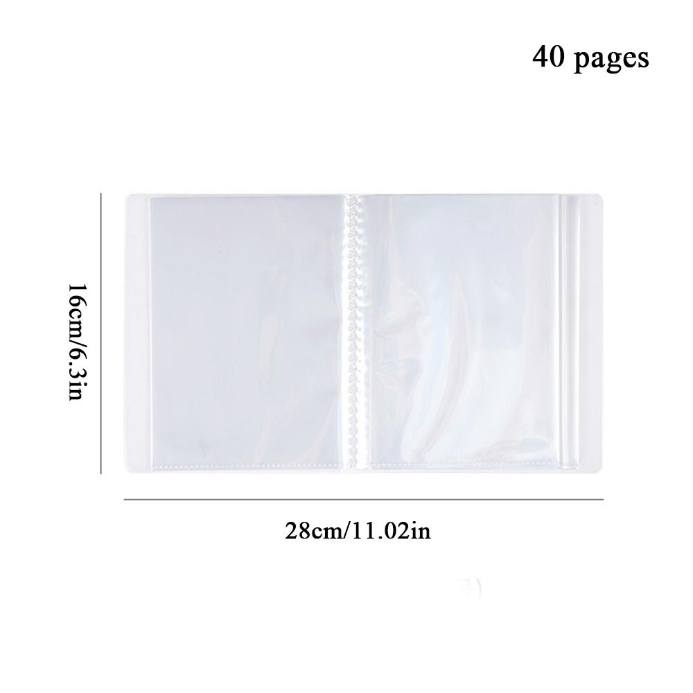 40pcs A6 Transparent Photo Postcard Organizer Album Pocket Style Storage Book Simple Large-Capacity Waterproof Storage Booklet