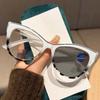 Contrast Color Cat Eye Pochromic Myopia Glasses Indoor Outdoor UV Sunglasses Blue Light Blocking Computer Near Sight Glasses