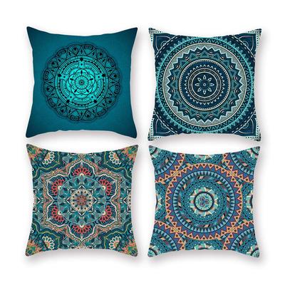 Husă de pernă Hakona 45 45 Set elegant de 4 țesături din piele de piersică Mandala moale Produse scandinave populare Spatar canapea Husă de pernă decorativă Corp