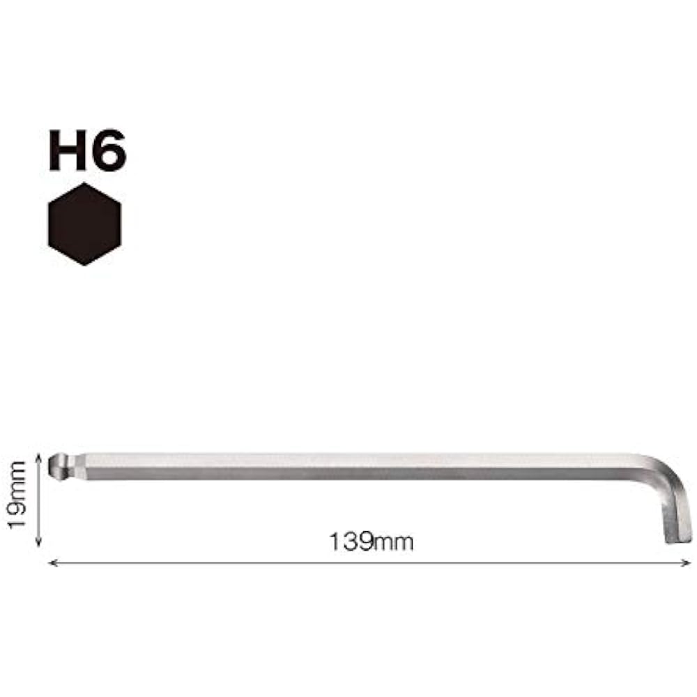 VESSEL (VESSEL) Hex Bar Ball Point L Type Wrench Short Shaft Opposite Side 6mm 8200BP